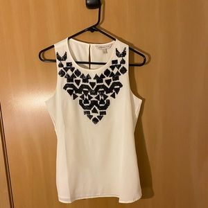 Banana republic NWT white tank with black sequin pattern - S